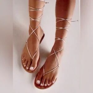 Cornetti Lola Lace Up Sandal Sz 6 Gold